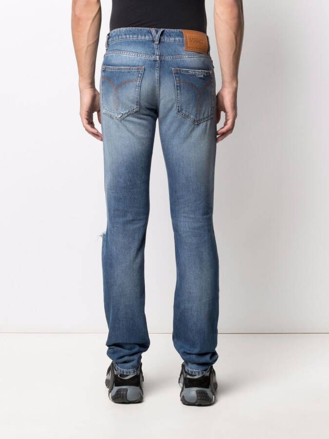 Versace Gerafelde jeans Blauw