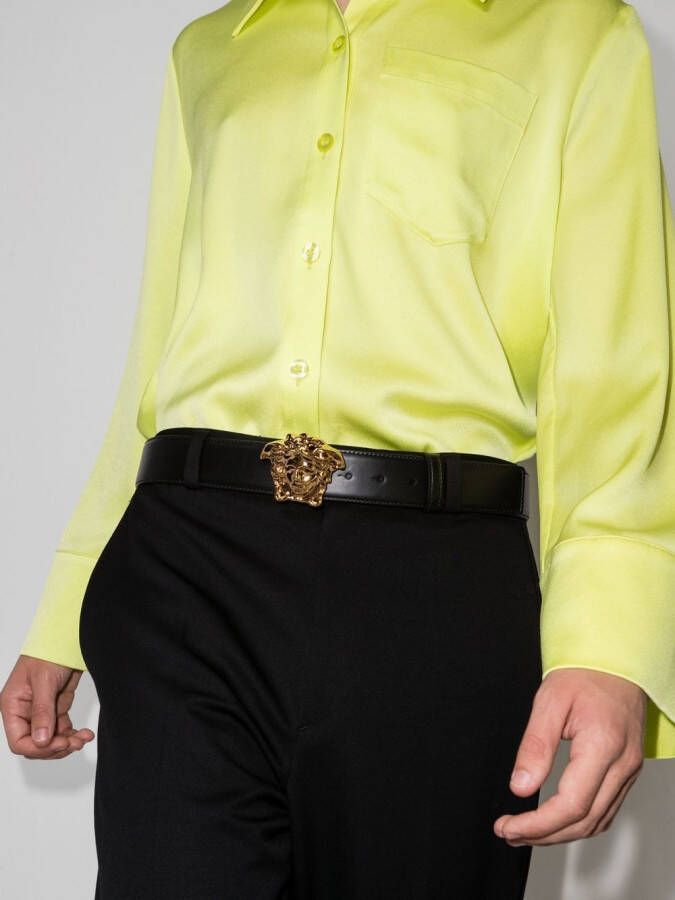 Versace La Medusa leren riem Zwart