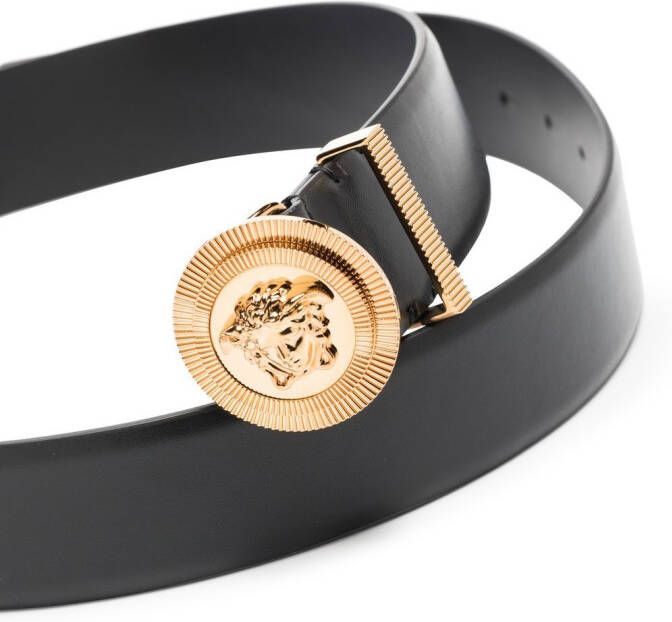 Versace Medusa Biggie leren riem Zwart
