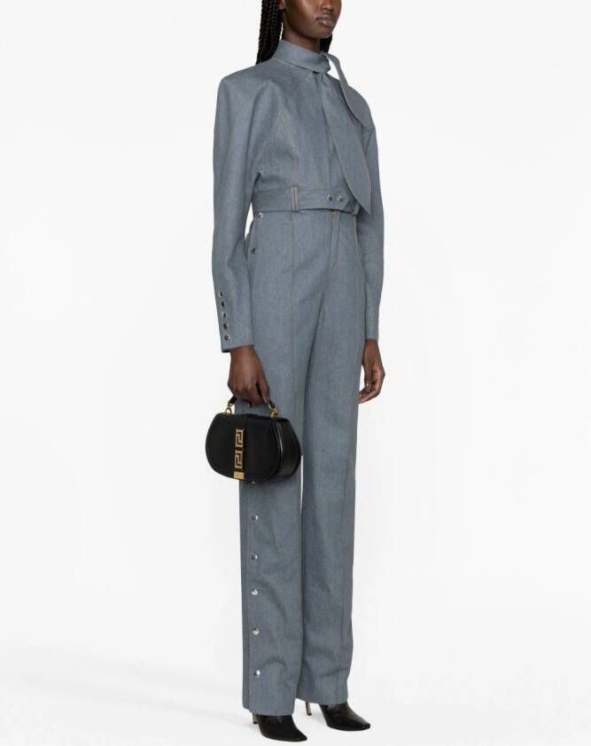 Versace Greca Goddess leren schoudertas Zwart