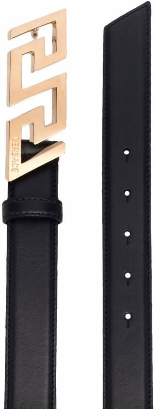 Versace Greca Key gegraveerde gespriem Zwart