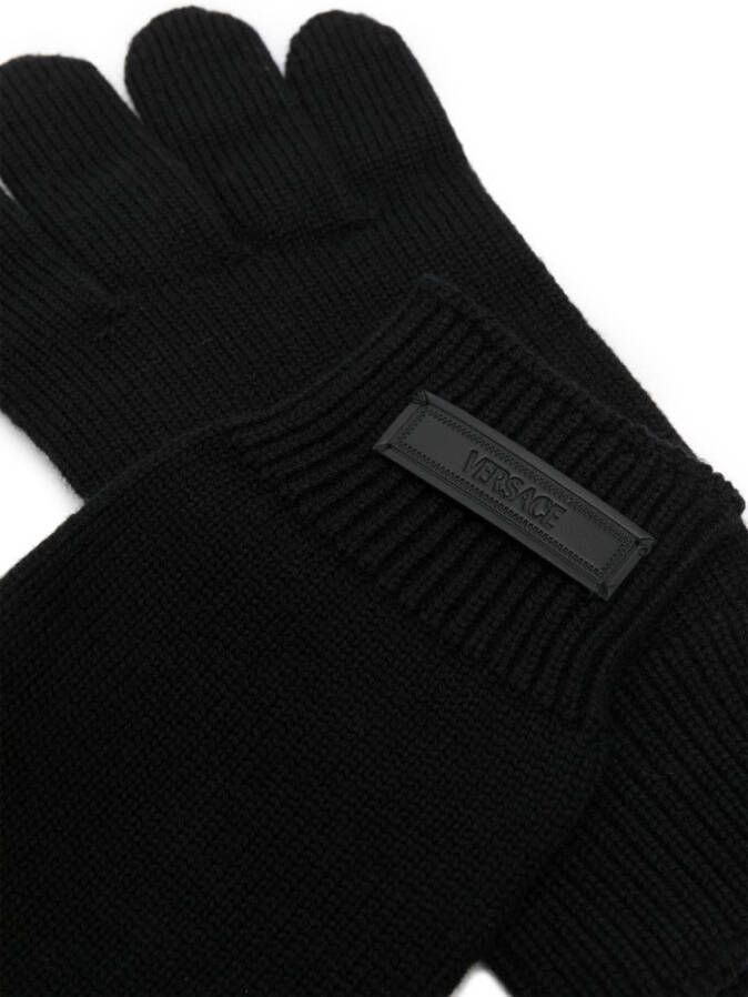 Versace Handschoenen met logopatch Zwart