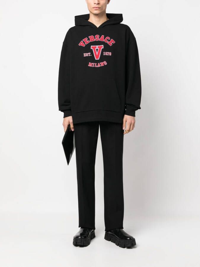 Versace Hoodie met logopatch Zwart
