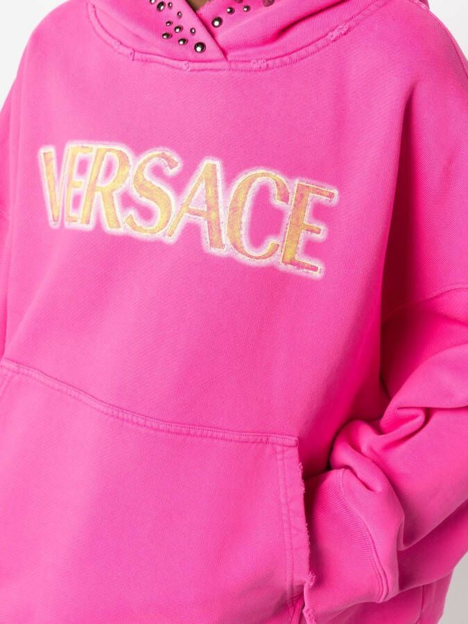 Versace Hoodie met logoprint Roze
