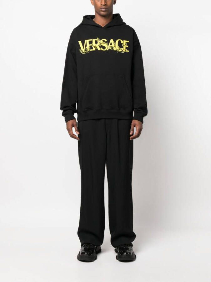 Versace Hoodie met logoprint Zwart