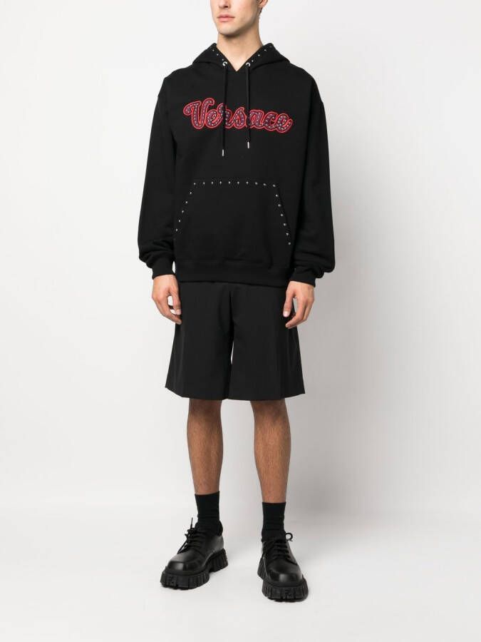 Versace Hoodie met studs Zwart