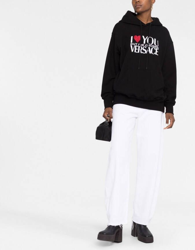 Versace Hoodie verfraaid met kristallen Zwart