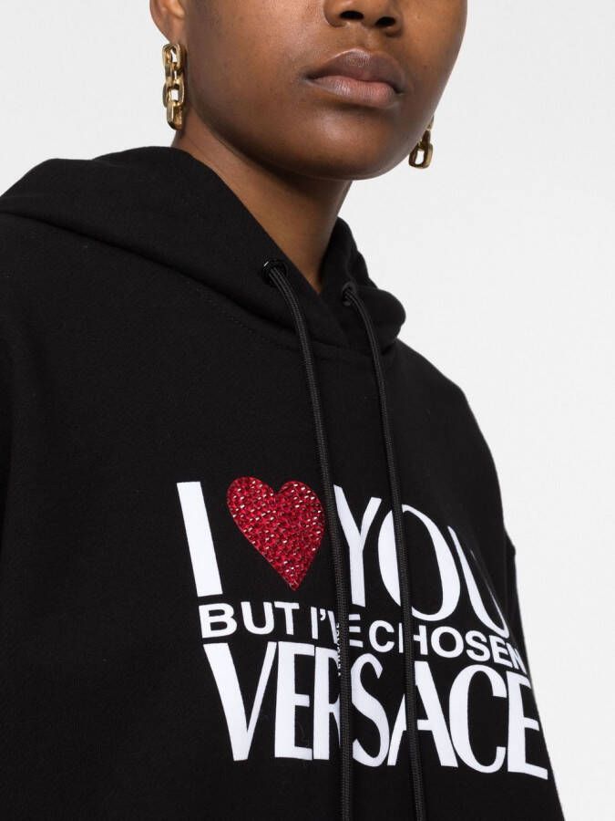 Versace Hoodie verfraaid met kristallen Zwart