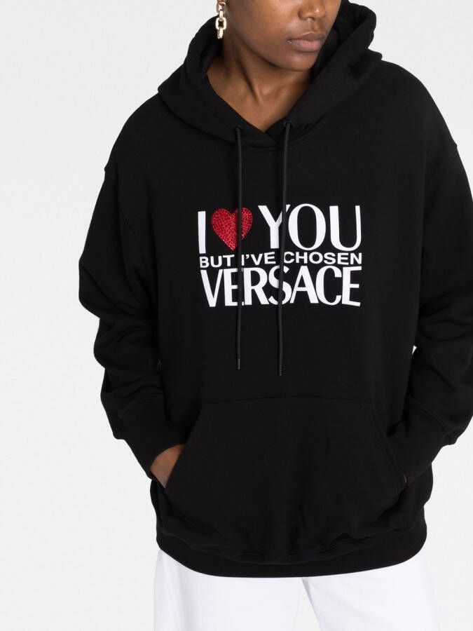 Versace Hoodie verfraaid met kristallen Zwart