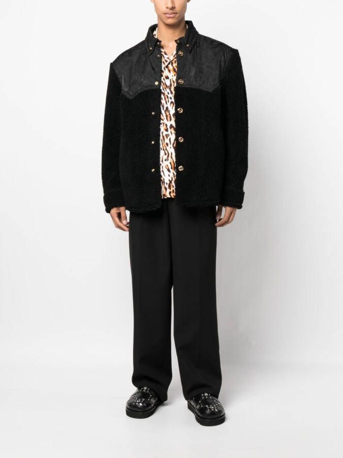 Versace Barocco Silhouette fleece jack Zwart
