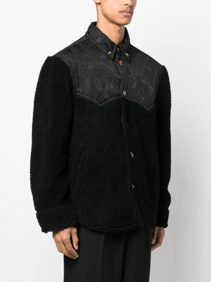 Versace Barocco Silhouette fleece jack Zwart