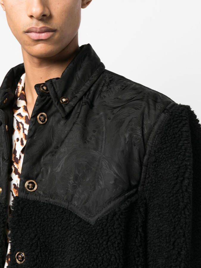 Versace Barocco Silhouette fleece jack Zwart