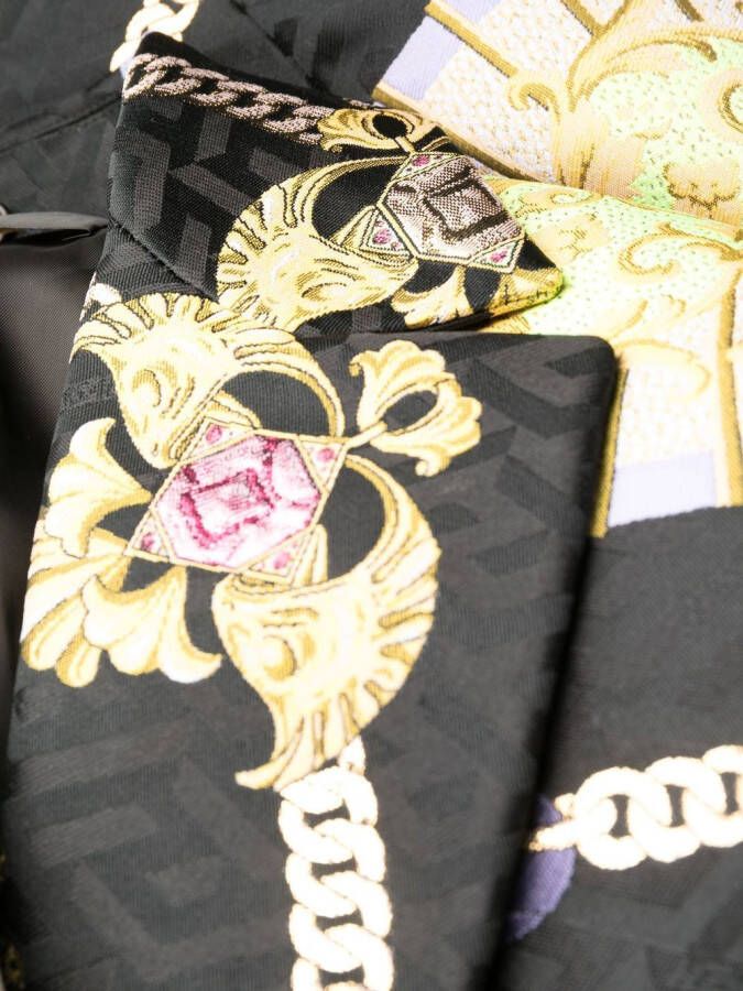 Versace Jas met enkele rij knopen Zwart