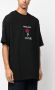 Versace Jeans Couture T-shirt met geborduurde bloemen Zwart - Thumbnail 4