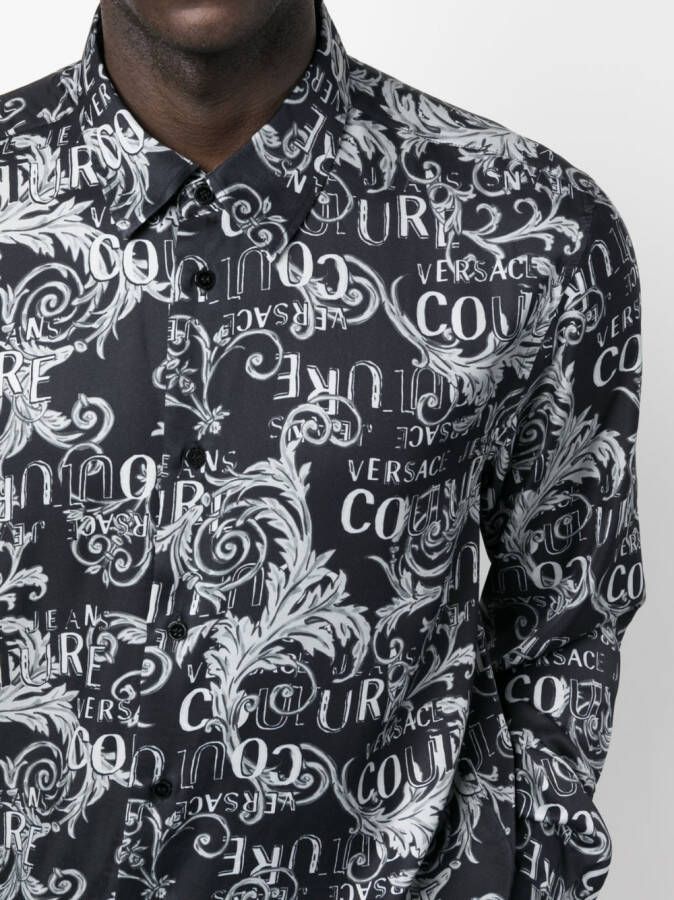 Versace Jeans Couture Overhemd met logoprint Zwart
