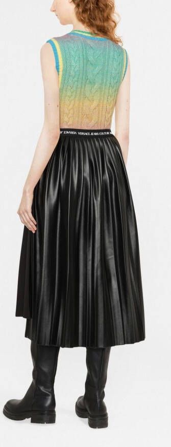 Versace Jeans Couture Asymmetrische plooirok Zwart