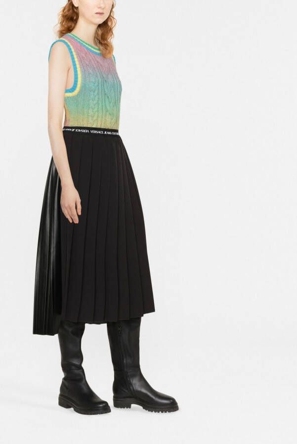 Versace Jeans Couture Asymmetrische plooirok Zwart