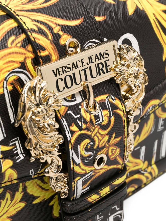 Versace Jeans Couture Barocco shopper met logoprint Zwart