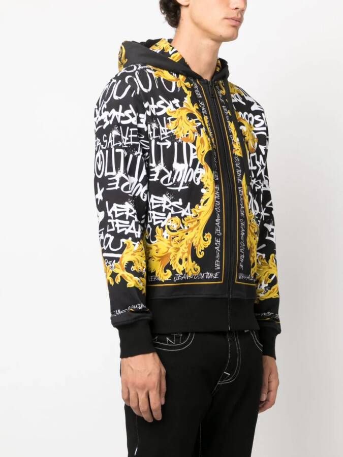 Versace Jeans Couture Katoenen hoodie Zwart