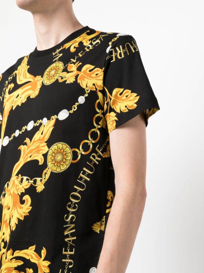 Versace Jeans Couture T-shirt met barokprint Zwart