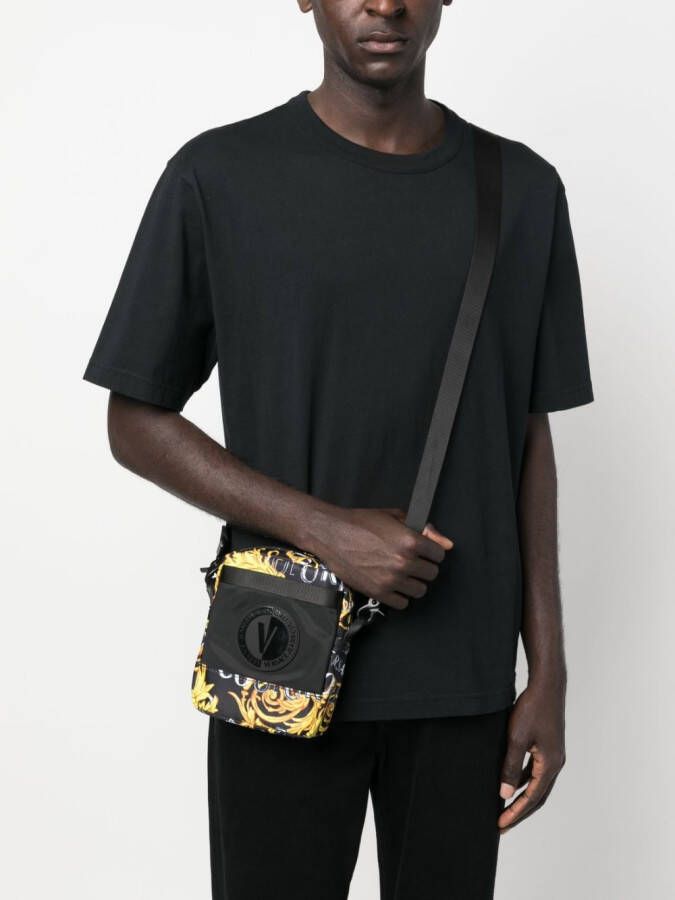 Versace Jeans Couture Messengertas met barokprint Zwart