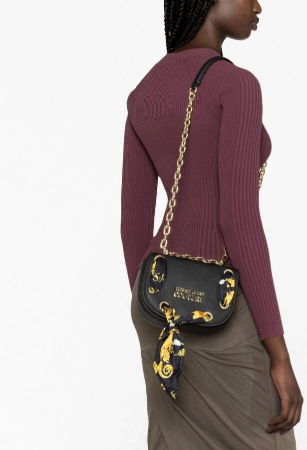 Versace Jeans Couture Schoudertas met barokprint Zwart