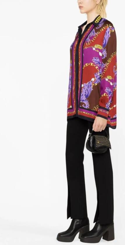 Versace Jeans Couture Blouse met barokprint Roze