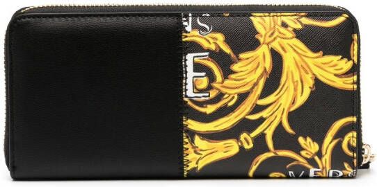 Versace Jeans Couture Portemonnee met barokprint Zwart
