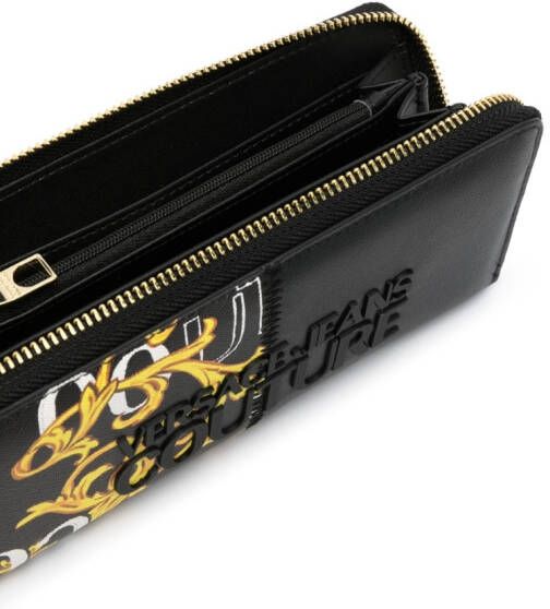 Versace Jeans Couture Portemonnee met barokprint Zwart