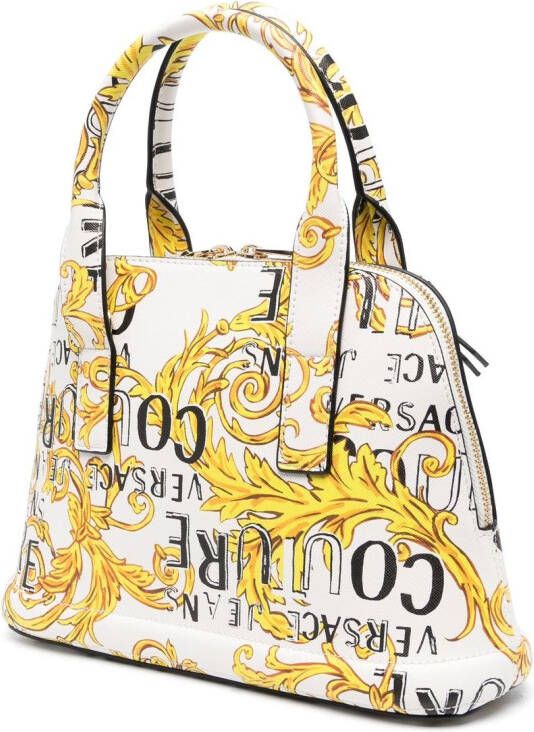 Versace Jeans Couture Barocco shopper met logoprint Wit