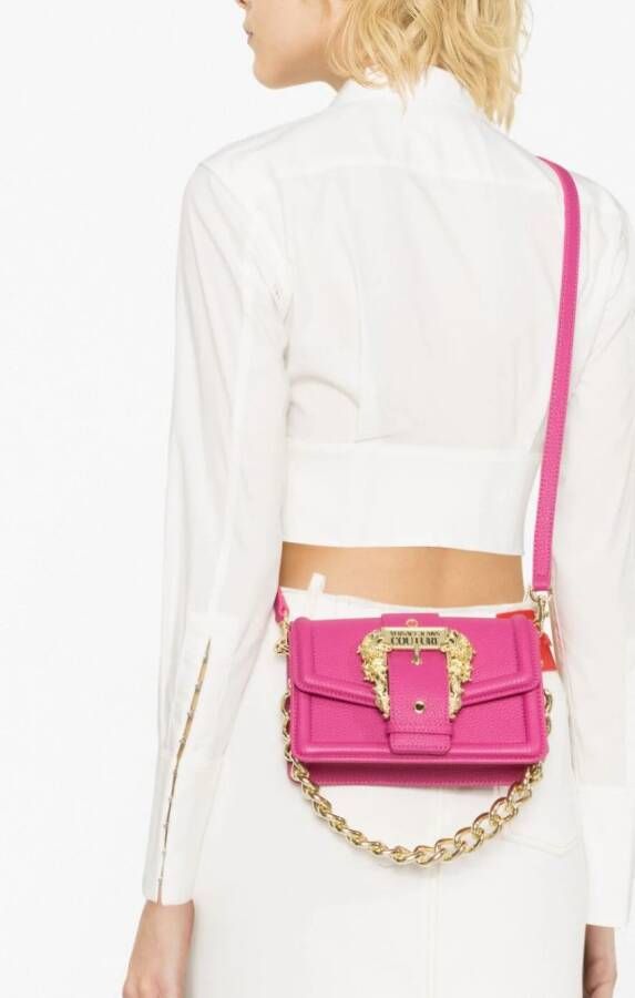 Versace Jeans Couture Schoudertas met barokgesp Roze