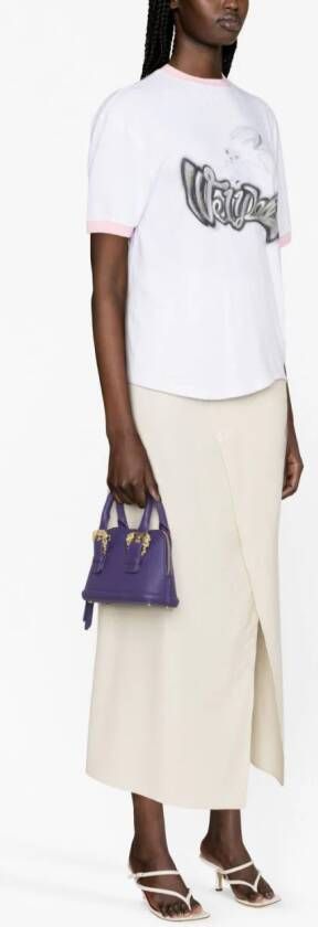 Versace Jeans Couture Shopper met gesp Paars