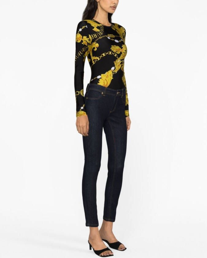 Versace Jeans Couture Body met barokprint Zwart