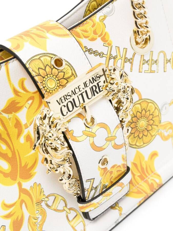 Versace Jeans Couture Schoudertas met barokprint Wit