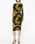 Versace Jeans Couture Midi-jurk met barokprint Zwart - Thumbnail 2