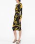 Versace Jeans Couture Midi-jurk met barokprint Zwart - Thumbnail 3