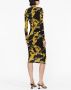 Versace Jeans Couture Midi-jurk met barokprint Zwart - Thumbnail 4
