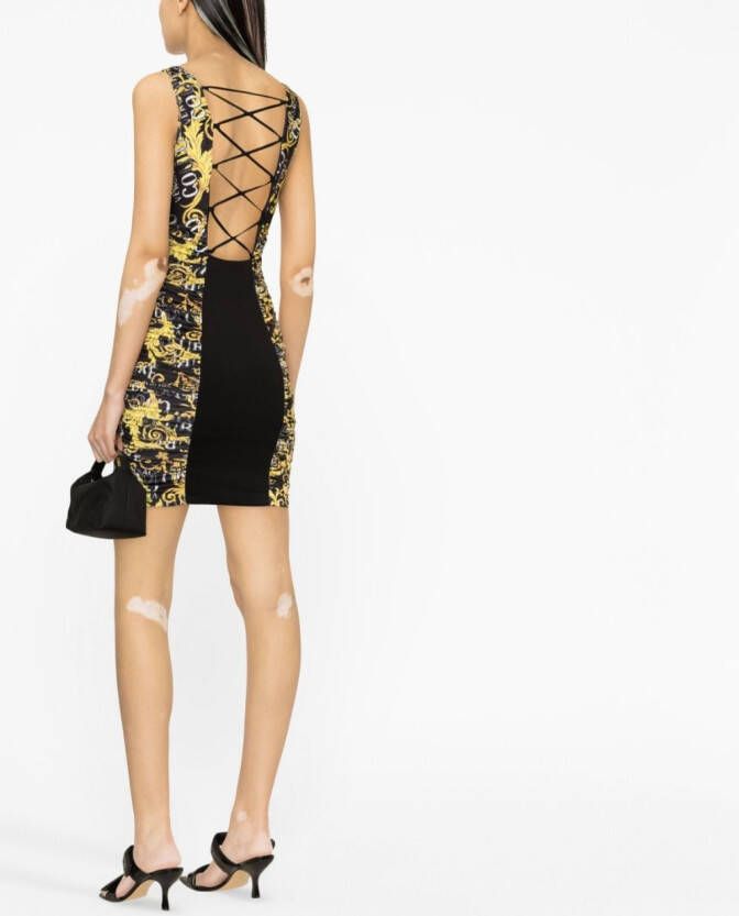 Versace Jeans Couture Mini-jurk met barokprint Zwart