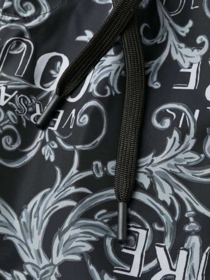 Versace Jeans Couture Shorts met barokprint Zwart