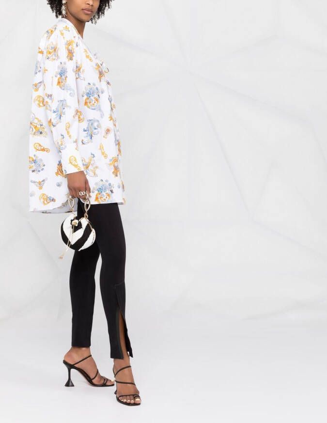 Versace Jeans Couture Blouse met barokprint Wit