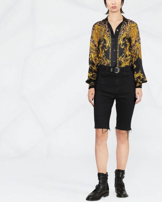 Versace Jeans Couture Blouse met barokprint Zwart