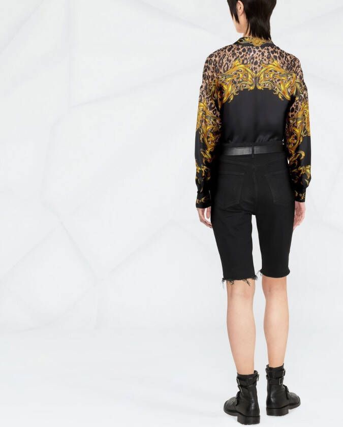 Versace Jeans Couture Blouse met barokprint Zwart
