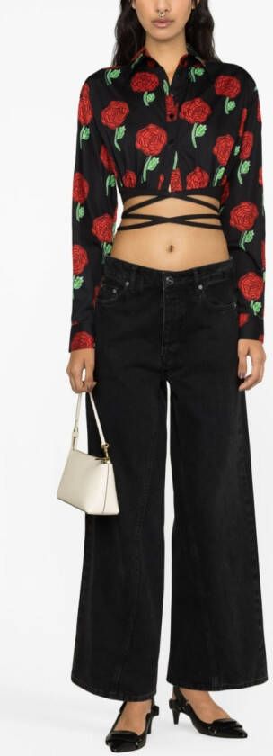 Versace Jeans Couture Blouse met bloemenprint Zwart