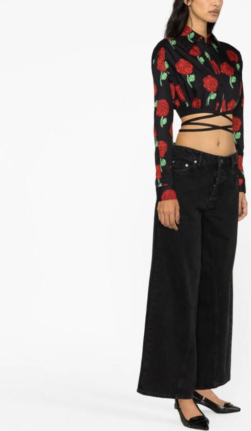 Versace Jeans Couture Blouse met bloemenprint Zwart