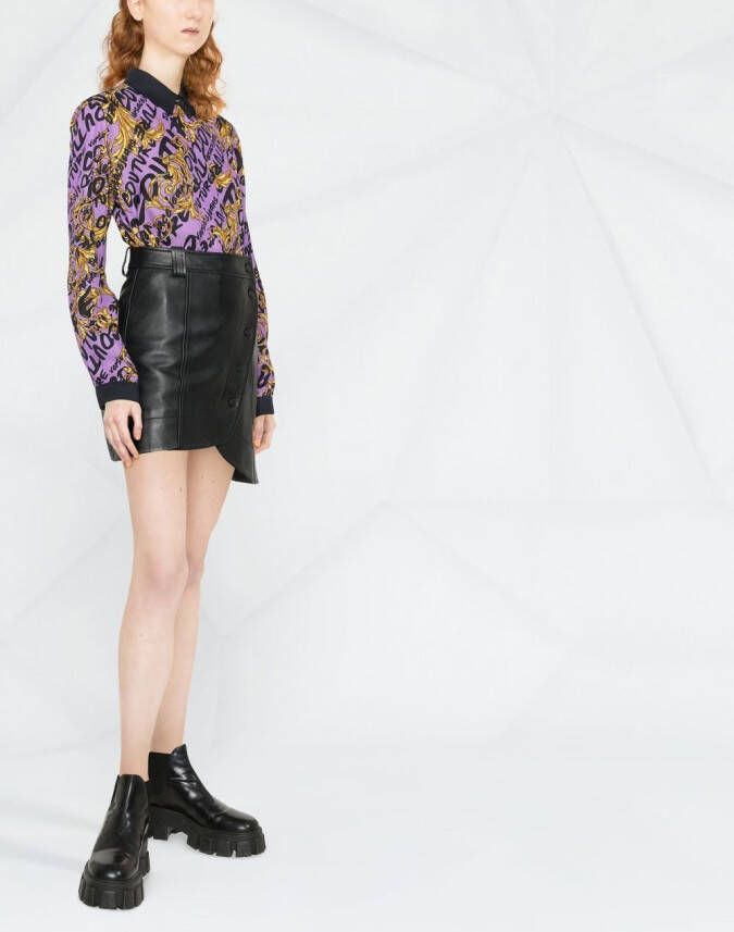 Versace Jeans Couture Blouse met graffiti-print Paars