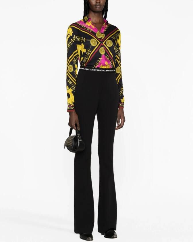Versace Jeans Couture Broek met logoband Zwart