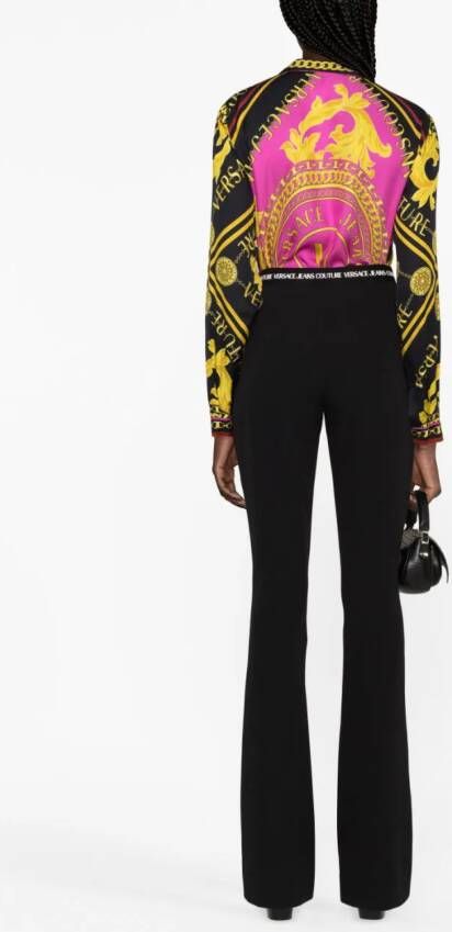Versace Jeans Couture Broek met logoband Zwart