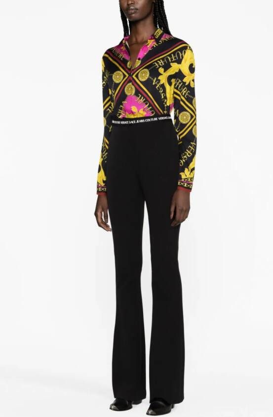 Versace Jeans Couture Broek met logoband Zwart
