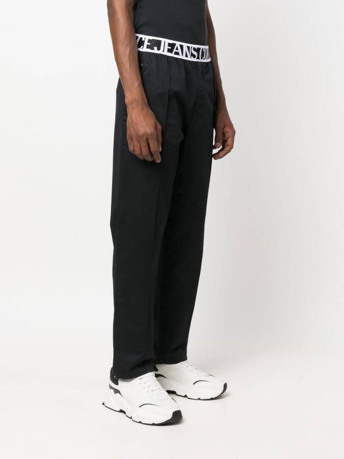 Versace Jeans Couture Broek met logoprint Zwart