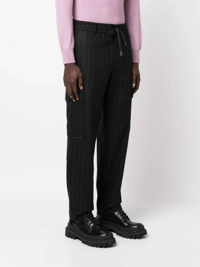 Versace Jeans Couture Broek met trekkoordtaille Zwart